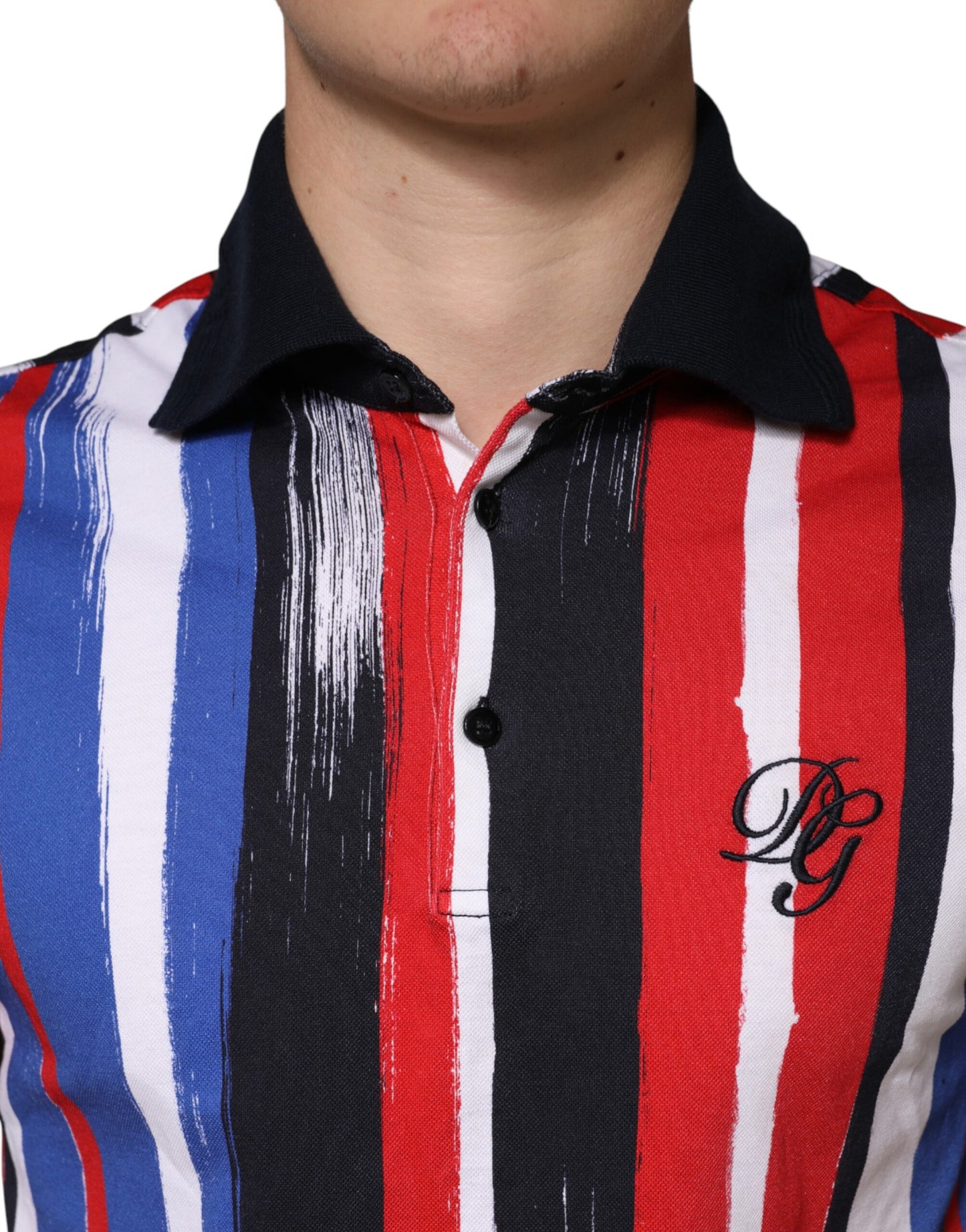 Dolce & Gabbana Multicolor Stripes Cotton Men Polo T-shirt