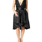 John Richmond Black Jacquard Deep V-neck Sleeveless 2 Pc Dress