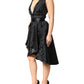 John Richmond Black Jacquard Deep V-neck Sleeveless 2 Pc Dress