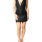 John Richmond Black Jacquard Deep V-neck Sleeveless 2 Pc Dress