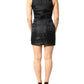 John Richmond Black Jacquard Deep V-neck Sleeveless 2 Pc Dress