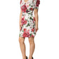 Dolce & Gabbana White Floral Embellished Sheath Mini Dress