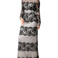 Dolce & Gabbana Black White Lace Silk Blend MaxiSheath Dress