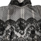 Dolce & Gabbana Black White Lace Silk Blend MaxiSheath Dress