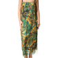 Dolce & Gabbana Multicolor Tropical Print Fringe Maxi Dress