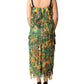 Dolce & Gabbana Multicolor Tropical Print Fringe Maxi Dress
