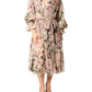Dolce & Gabbana Pink Lily Print A-line Pleated Maxi Dress