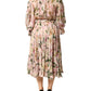 Dolce & Gabbana Pink Lily Print A-line Pleated Maxi Dress