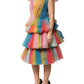 Dolce & Gabbana Multicolor Nylon Tiered Tulle Midi Dress