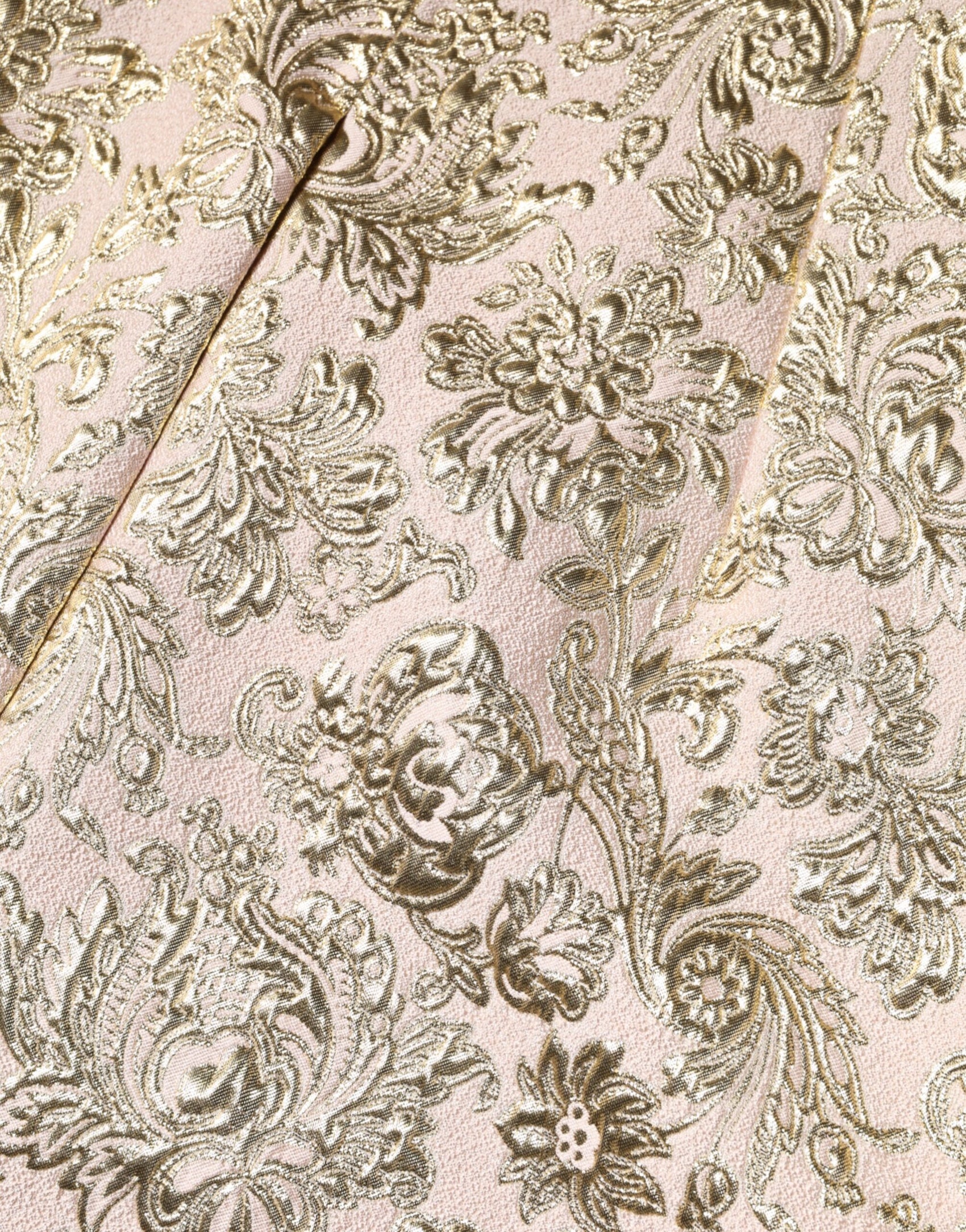 Dolce & Gabbana Beige Gold Floral Brocade Sleeveless Dress