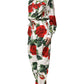 Dolce & Gabbana White Floral Print Cotton Jumpsuit Dress