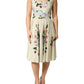 Dolce & Gabbana Beige Floral Sleeveless A-line Dress