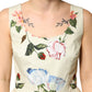 Dolce & Gabbana Beige Floral Sleeveless A-line Dress
