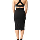 Dolce & Gabbana Black Square Neck Sleeveless Midi Dress