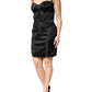 Dolce & Gabbana Black Satin Acetate Lace Eyelets Mini Dress