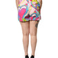 Dolce & Gabbana Multicolor Graphic High Waist Bermuda Shorts