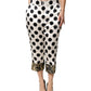 Dolce & Gabbana White Black Polka Dot Silk Mid Waist Cropped Pants