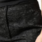 Dolce & Gabbana Black Floral Brocade High Waisted Trouser Pants