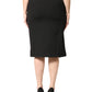 GF Ferre Black Polyester Pencil Cut Knee Length Women Skirt