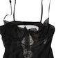 Dolce & Gabbana Black Silk Floral Lace Chemise Lingerie Top