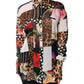 Dolce & Gabbana Multicolor Patchwork Silk CollaredBlouse Top