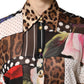 Dolce & Gabbana Multicolor Patchwork Silk CollaredBlouse Top