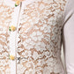 Dolce & Gabbana Cream Lace Knit Rose Button Cardigan Sweater
