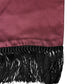Dolce & Gabbana Maroon Silk Satin Fringes Neck Foulard Scarf