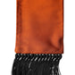 Dolce & Gabbana Orange Silk Fringes Neck Wrap Foulard Scarf