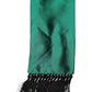 Dolce & Gabbana Green Silk Fringes Neck Wrap Foulard Scarf