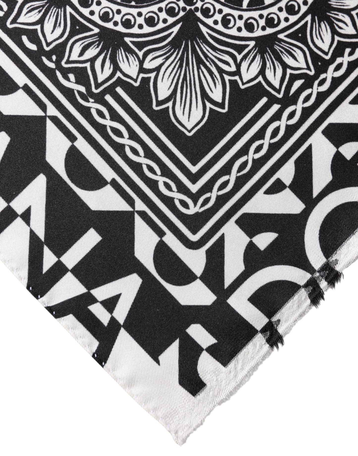 Dolce & Gabbana Black Bandana Print Silk Neck Foulard Scarf