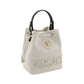 Versace White Fabric Backet Bag
