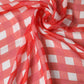 Dolce & Gabbana Red Checkered Stole Neck Wrap Shawl Scarf