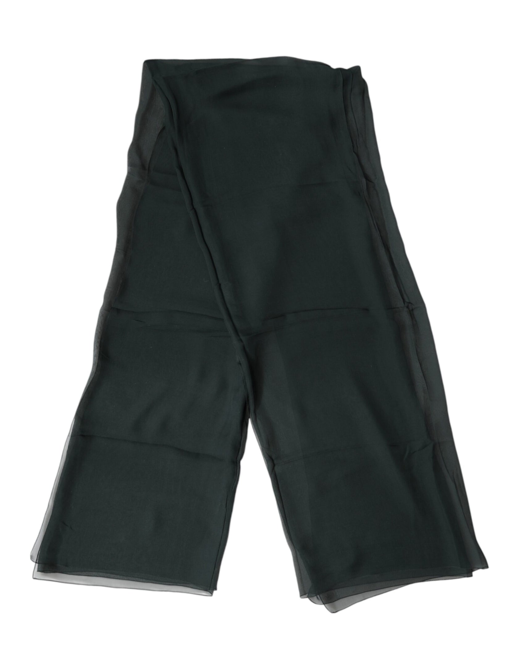 Dolce & Gabbana Dark Green Stole Silk Neck Wrap Shawl  Scarf