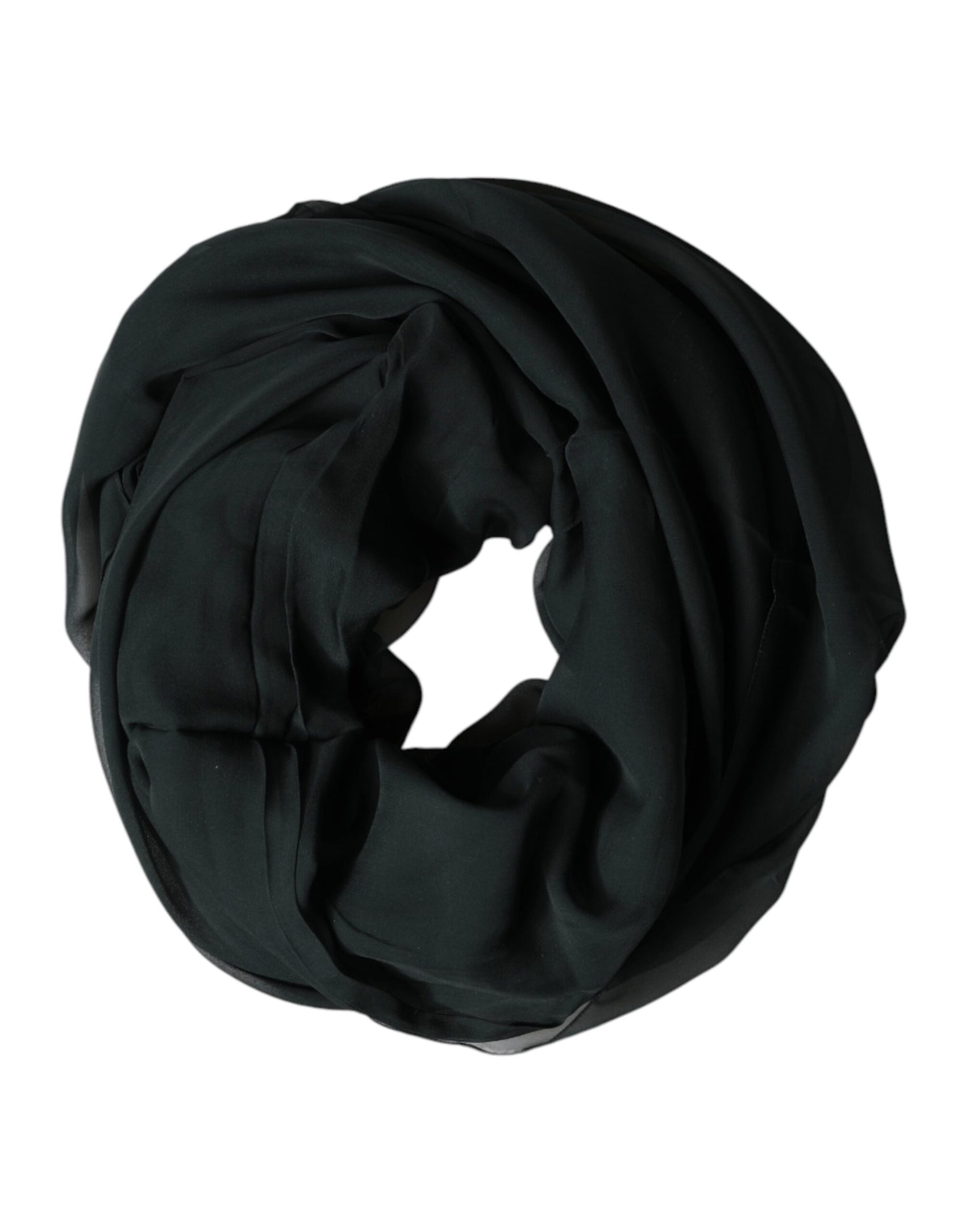 Dolce & Gabbana Dark Green Stole Silk Neck Wrap Shawl  Scarf