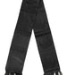 Dolce & Gabbana Black Satin Silk Fringes Neck Foulard Scarf
