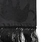 Dolce & Gabbana Black Satin Silk Fringes Neck Foulard Scarf