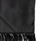 Dolce & Gabbana Black Satin Silk Fringes Neck Foulard 143.5cm x15cm Scarf