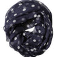 Dolce & Gabbana Blue Polka Dot Silk Neck Wrap Shawl 205cm x 132cm Scarf