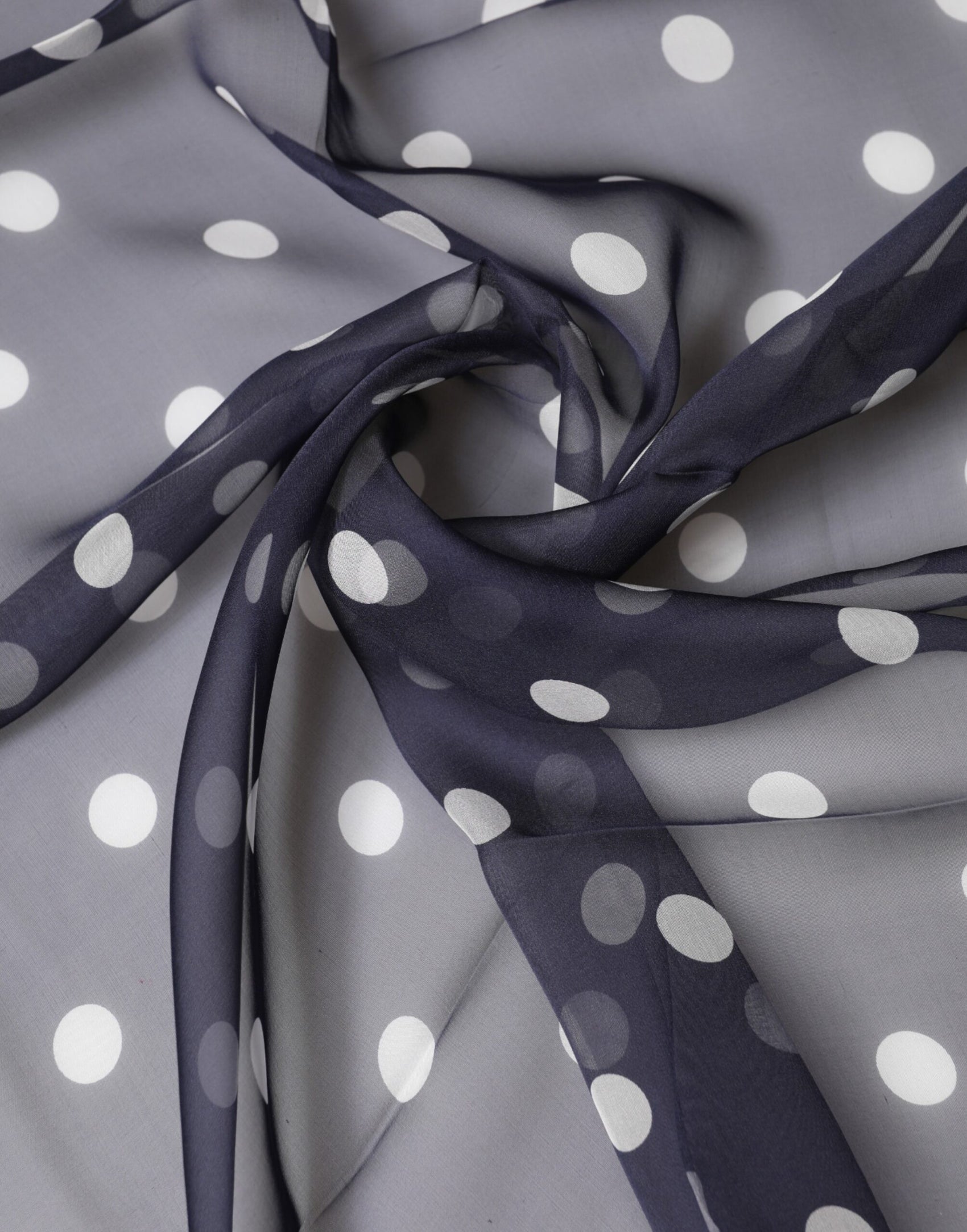 Dolce & Gabbana Blue Polka Dot Silk Square Foulard 91.5cm x 89.5cm Scarf