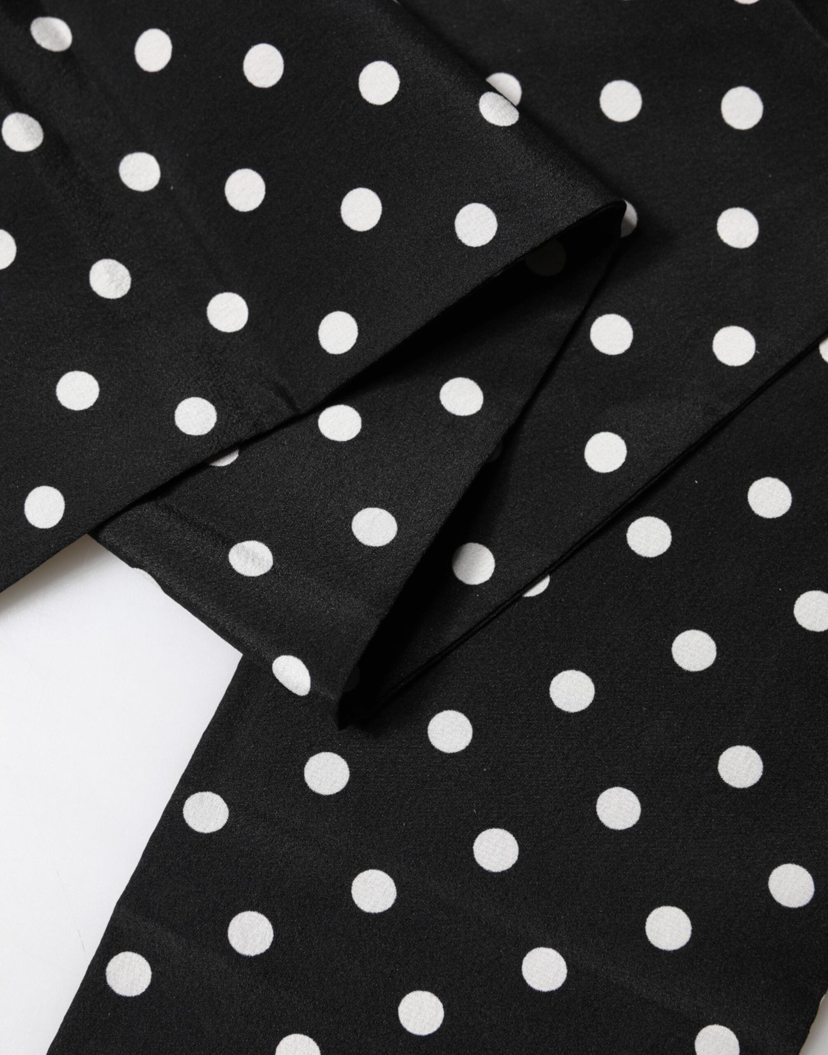 Dolce & Gabbana Black Polka Dot Neck Wrap Foulard 150cm x 12.5cm  Scarf