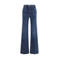 7FOR Blue Cotton Flared Jeans