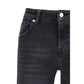 7FOR Black Cotton Straight-Leg Jeans