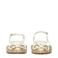 Valentino Garavani Beige Raffia Strap-On Sandals