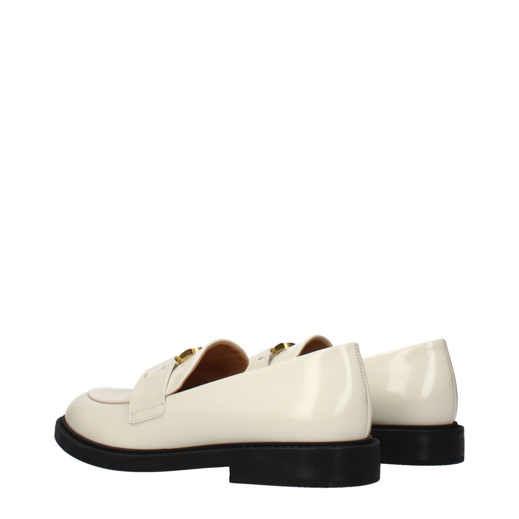 Chloé Beige Leather Slip-On Loafers
