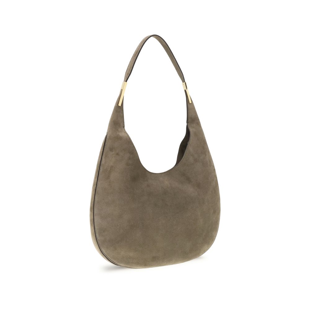 Savette Beige Calf Leather Bos Taurus Shoulder Bag