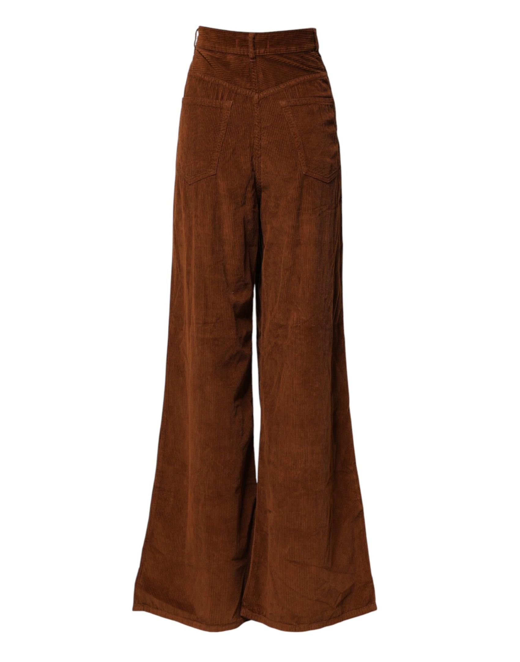 Jucca Brown Wide Leg High Waist Corduroy Denim Trouser Jeans