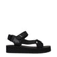 Prada Black Fabric Sandals