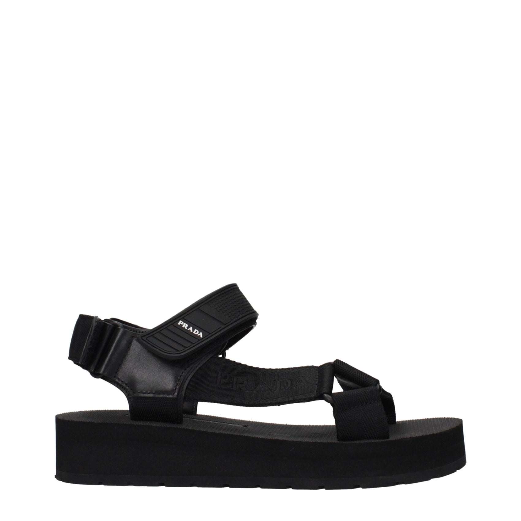 Prada Black Fabric Sandals