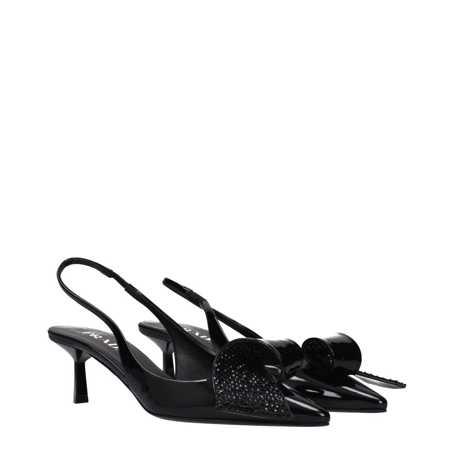 Prada Black Leather Stiletto Heel Sandals